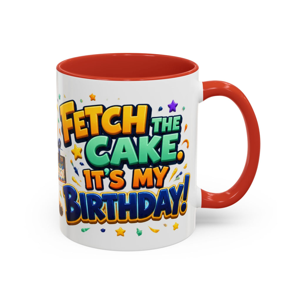 Fetch the Cake Golden Retriever Birthday White Mug