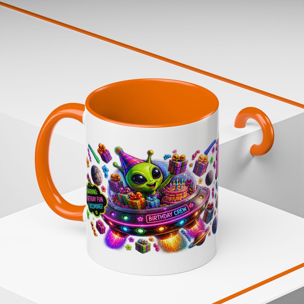 Birthday Galaxy Coffee Mug — "I Heard It's Your Birthday So I Brought The Party From Another Galaxy" Accent Mug