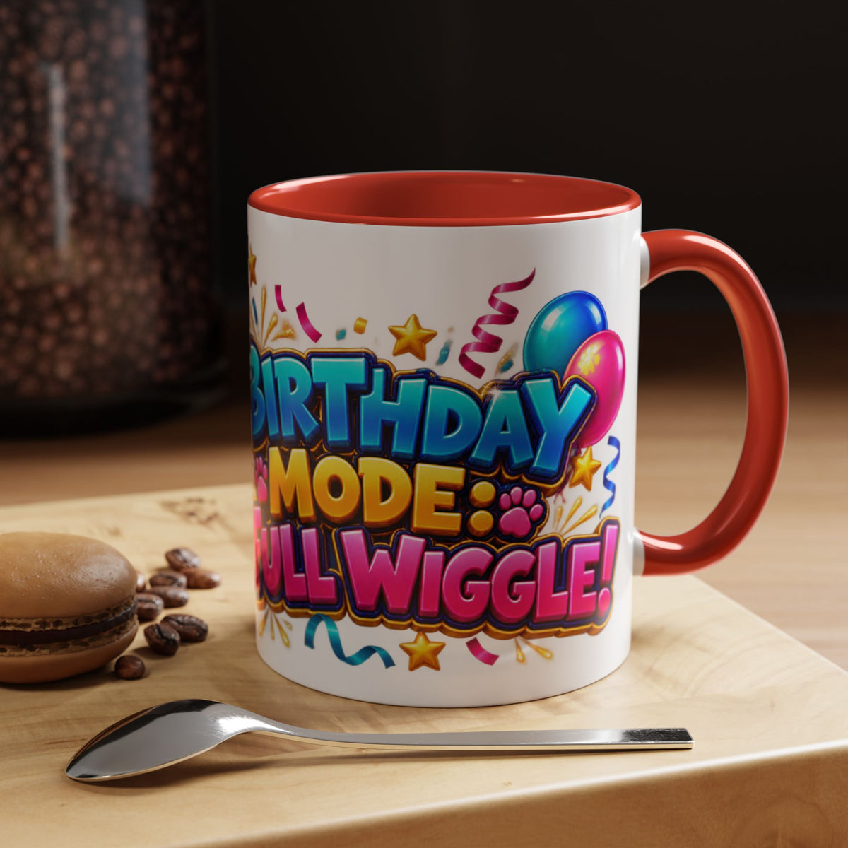 Birthday Mode Full Wiggle Corgi White Mug