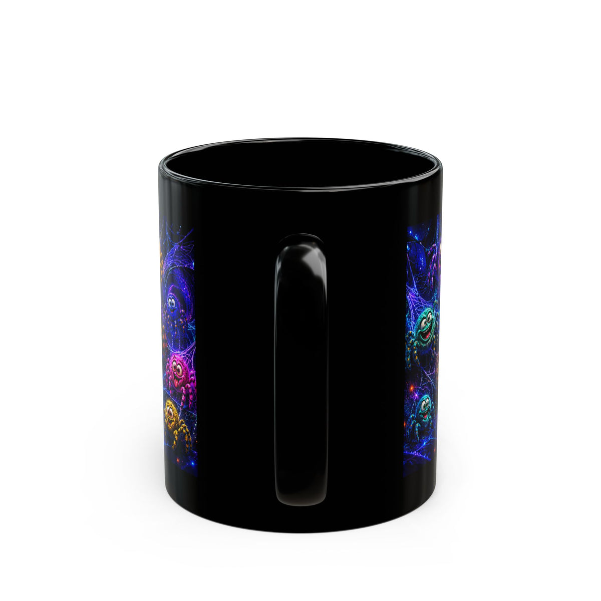 Cute Neon Spider Mug — Colorful Halloween Coffee Cup (11oz/15oz)