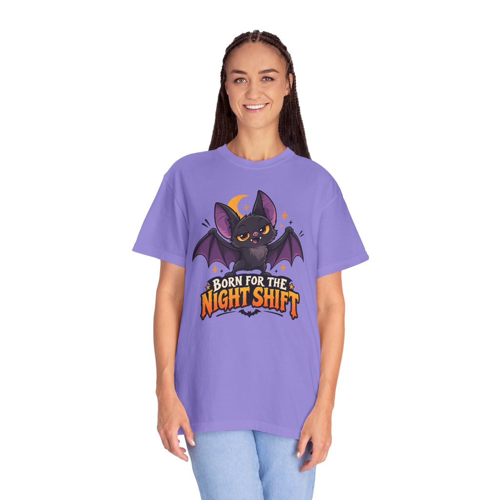 Born for the Night Shift – Cute Halloween Bat T-Shirt