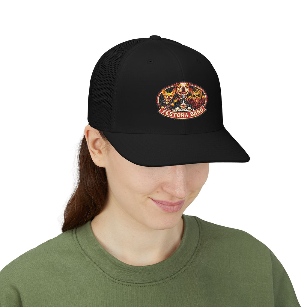 Festora Band Embroidered Logo Trucker Cap - Adjustable Snapback
