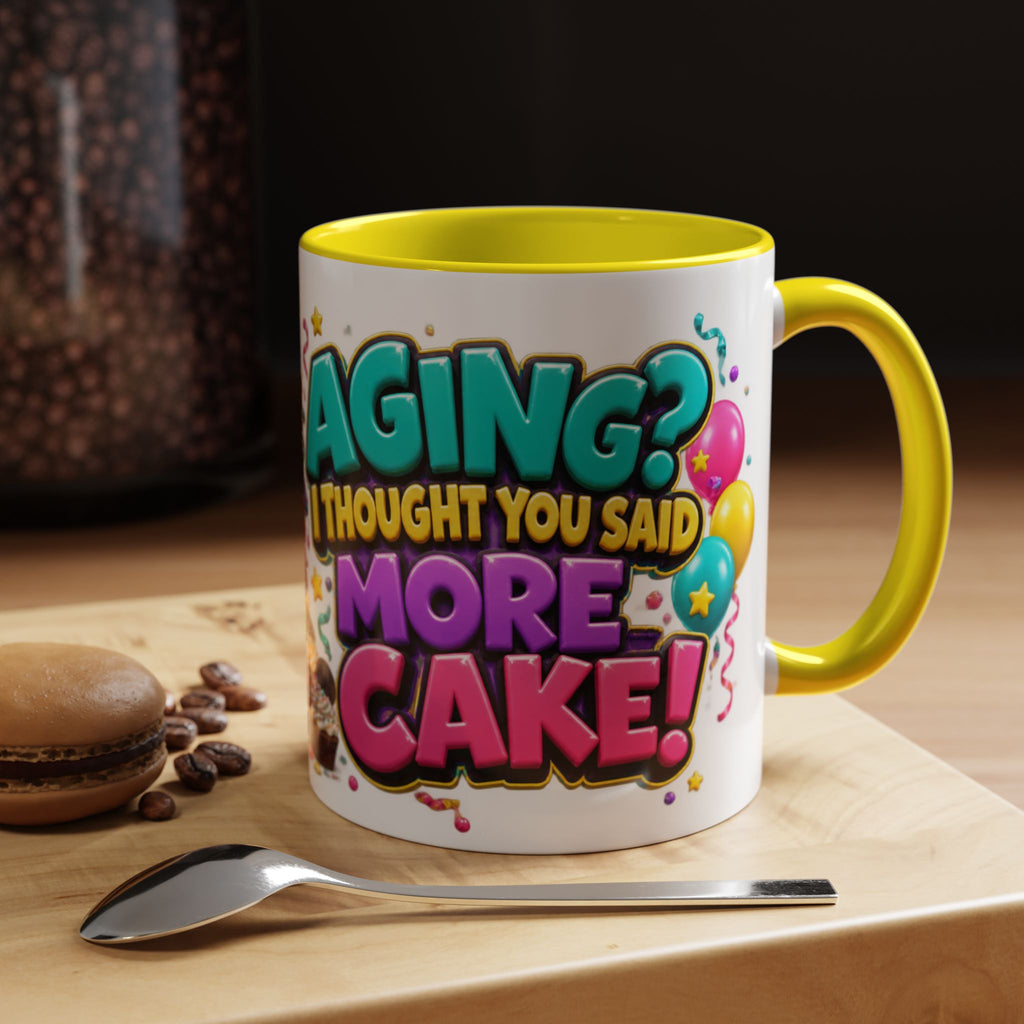 Aging I Thought You Said More Cake Pug Birthday White Mug