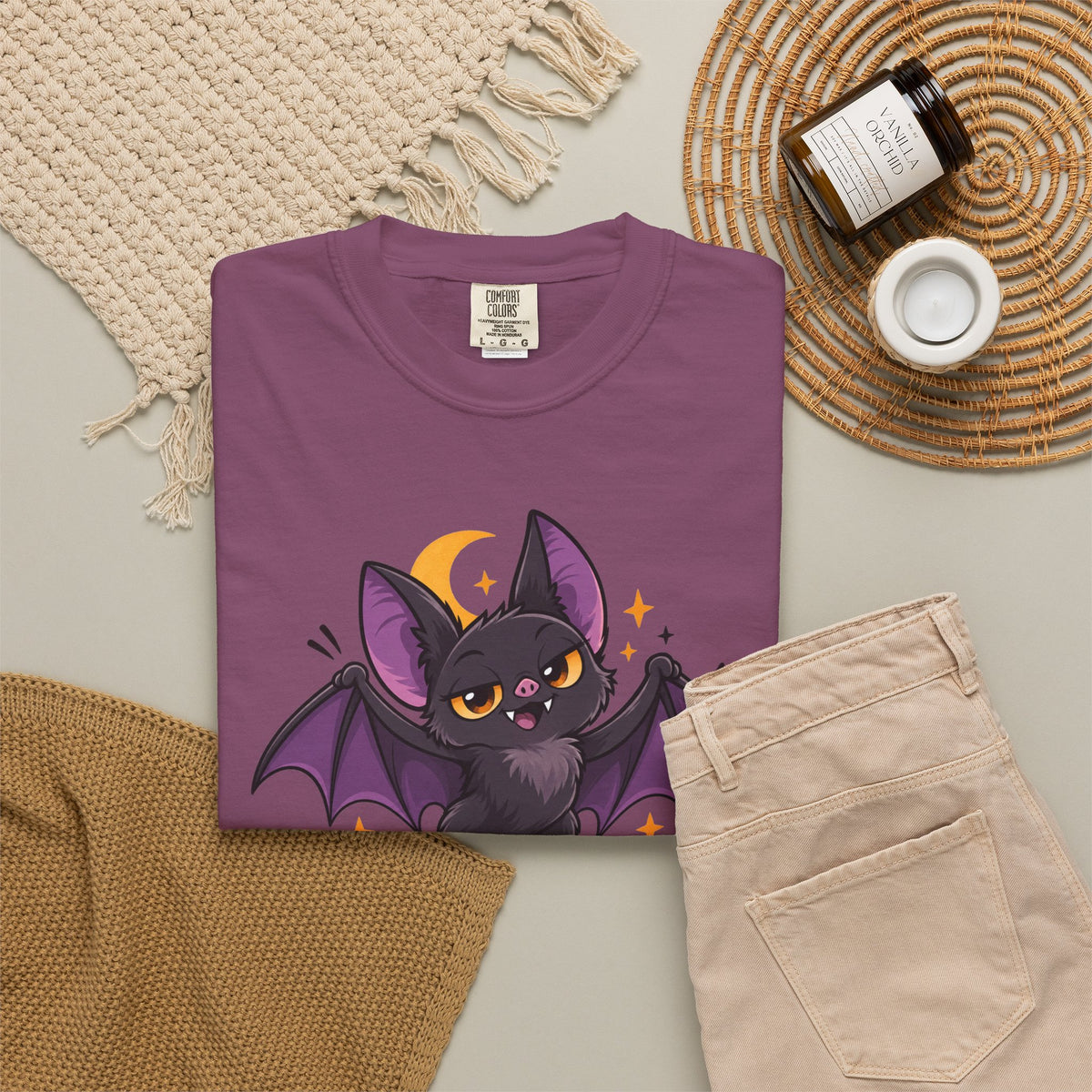 Born for the Night Shift – Cute Halloween Bat T-Shirt