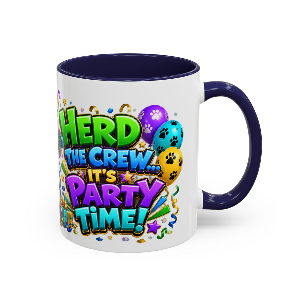 Herd the Crew Border Collie Birthday White Mug