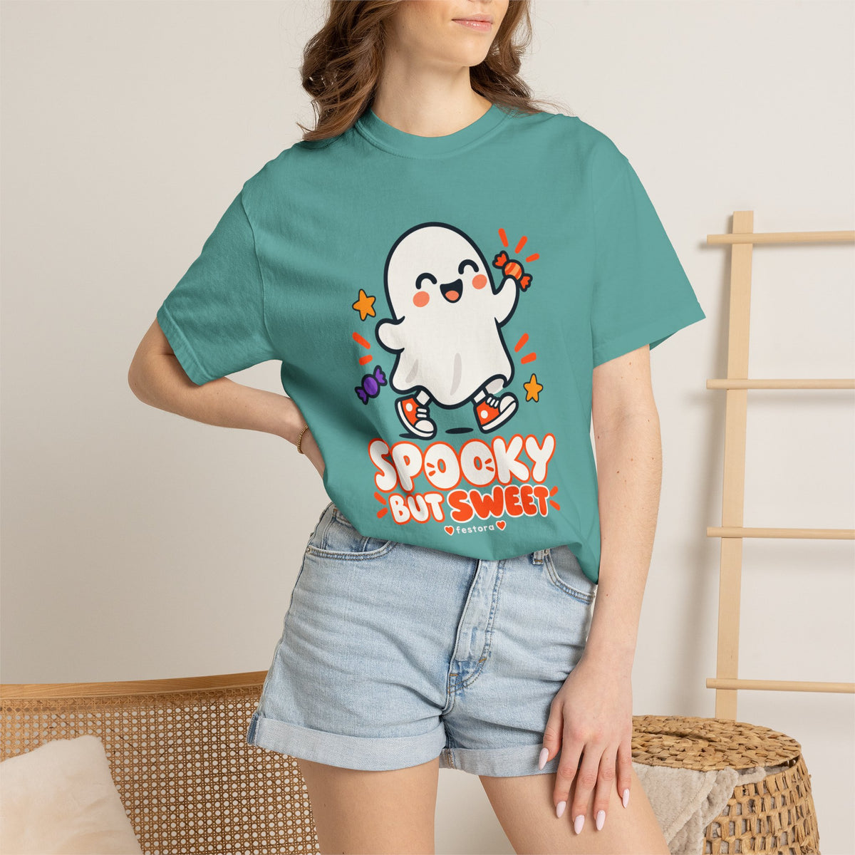 Spooky but Sweet Ghost T-Shirt | Cute Halloween Graphic Tee