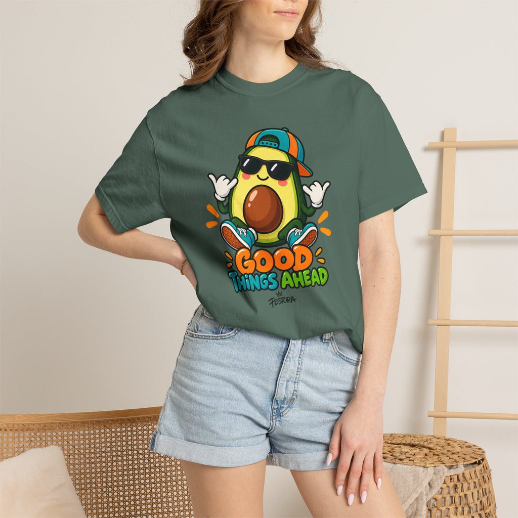 Good Things Ahead Avocado Graphic T-Shirt | Festora Everyday