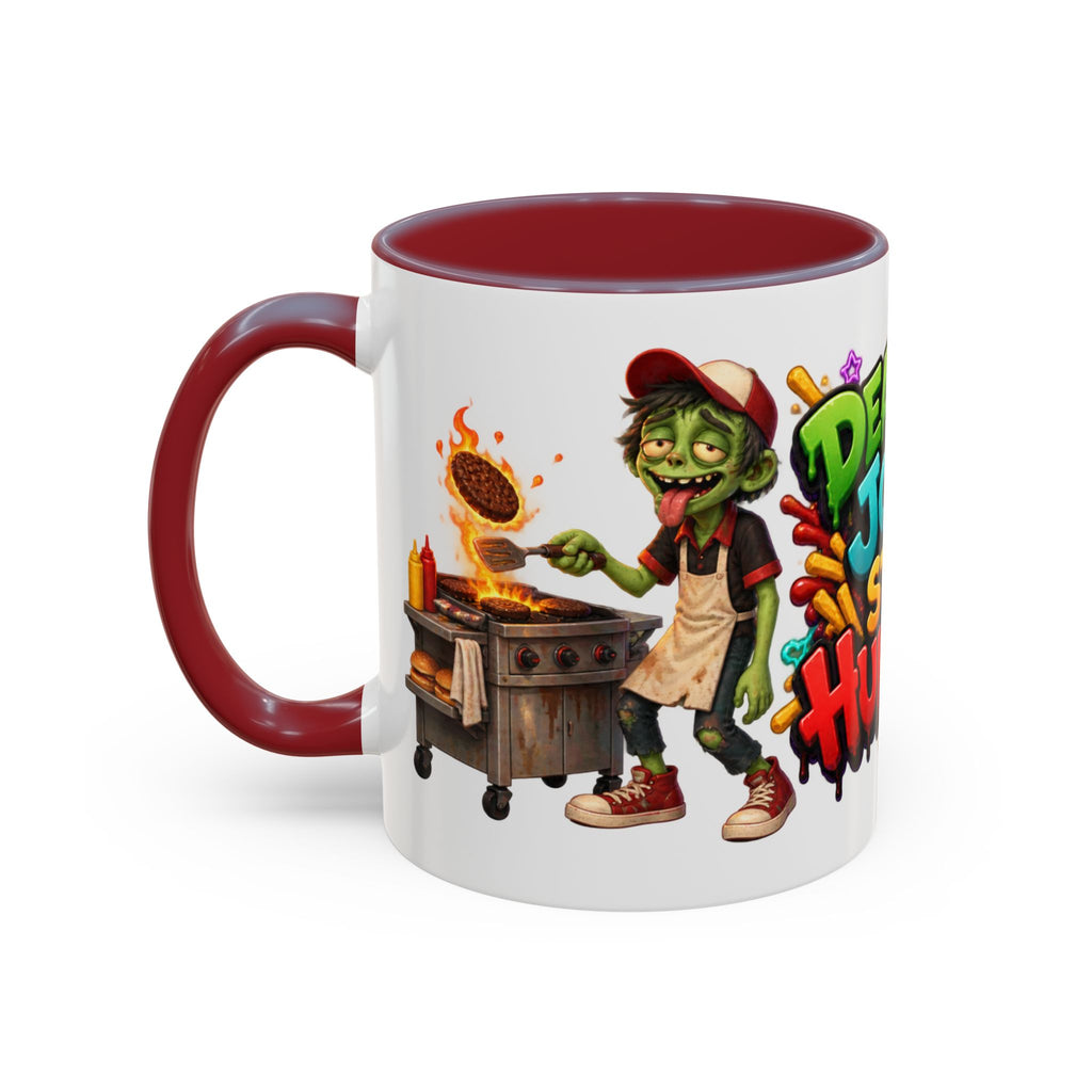 Dead End Job Still Hungry Funny Zombie Halloween White Mug