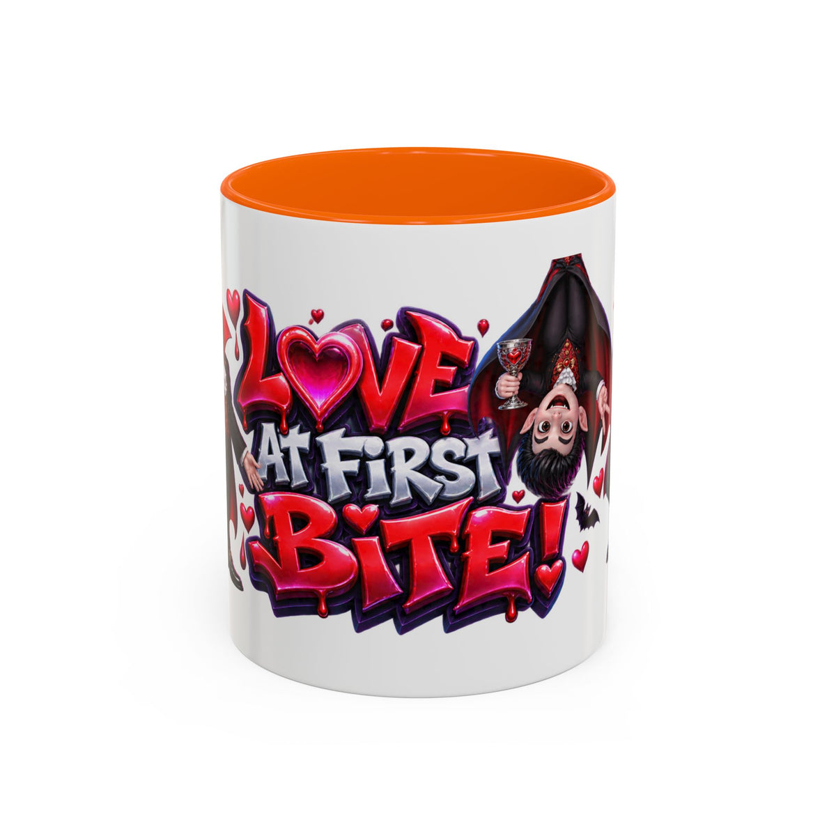 Love at First Bite Funny Vampire Halloween White Mug