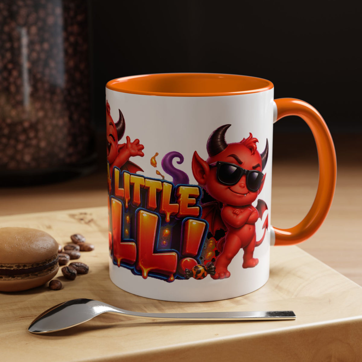 Raise a Little Hell Cute Devils Halloween White Mug