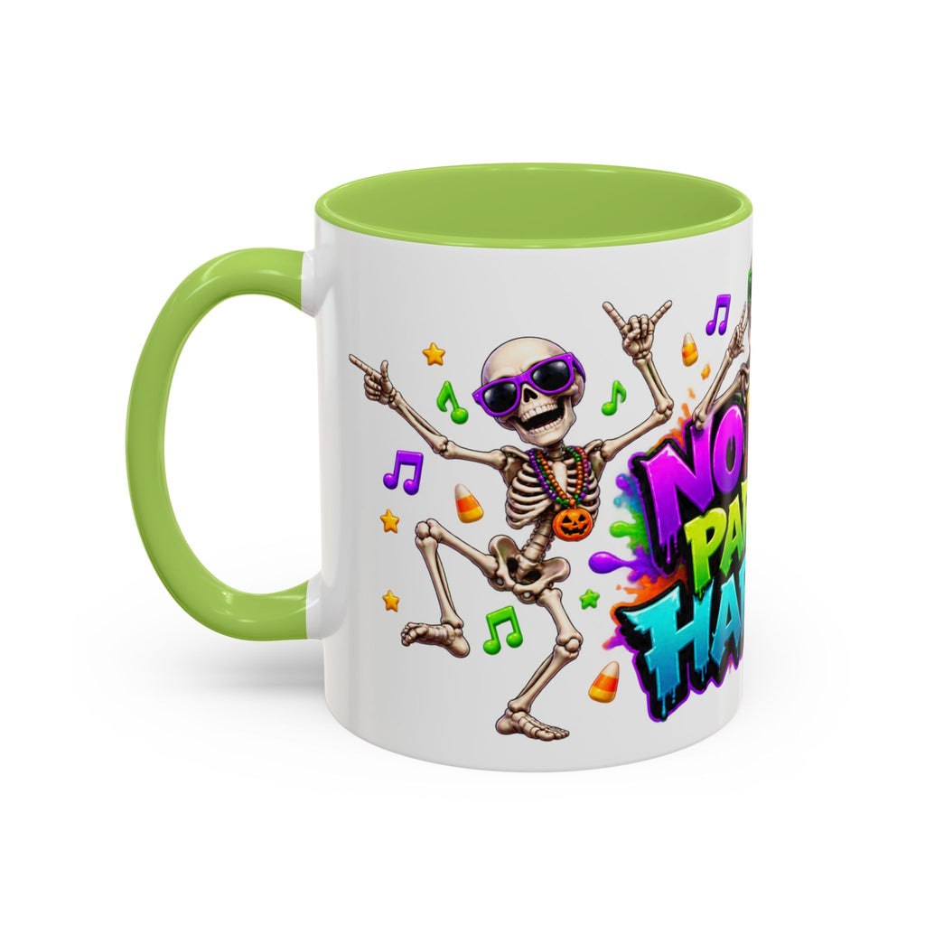 No Body Parties Harder Halloween Skeleton Party White Mug