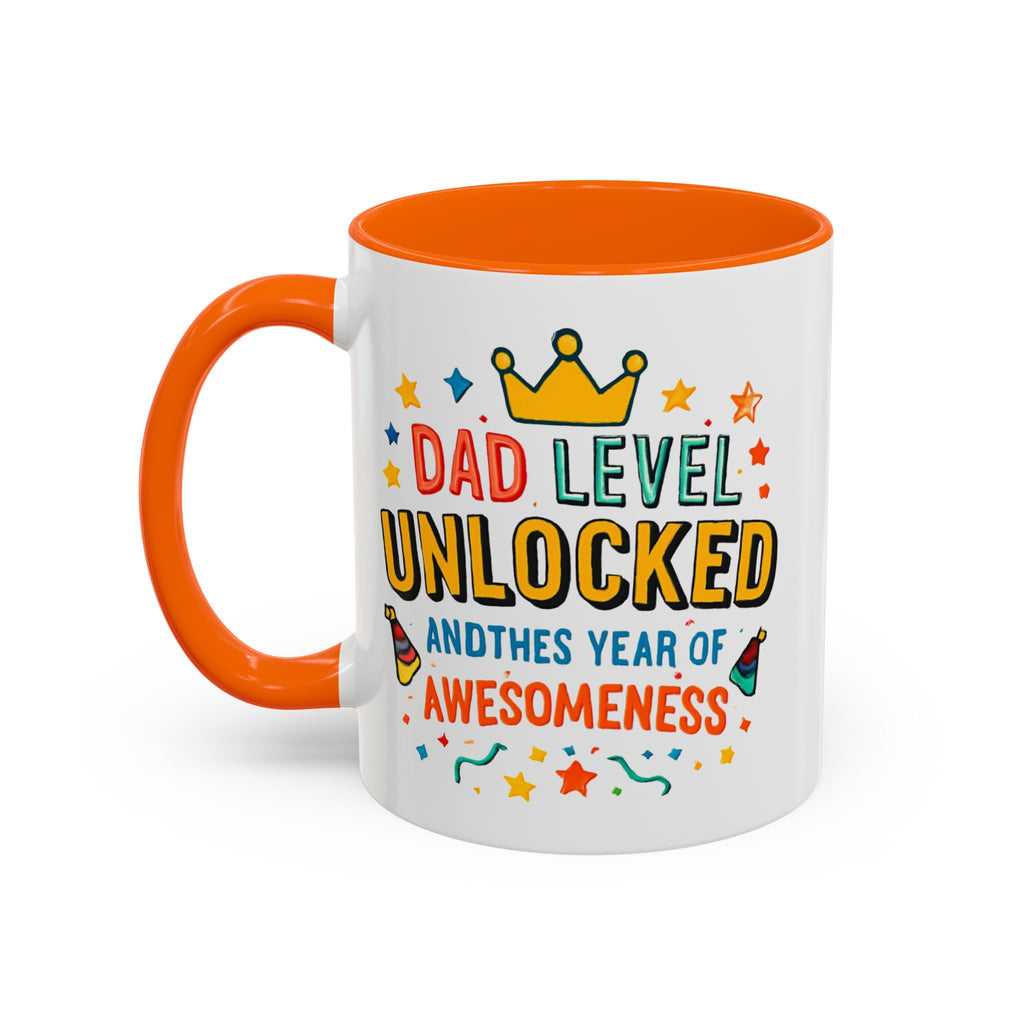 Dad Level Unlocked Coffee Mug – Funny Father’s Day 11/15oz Accent Mug