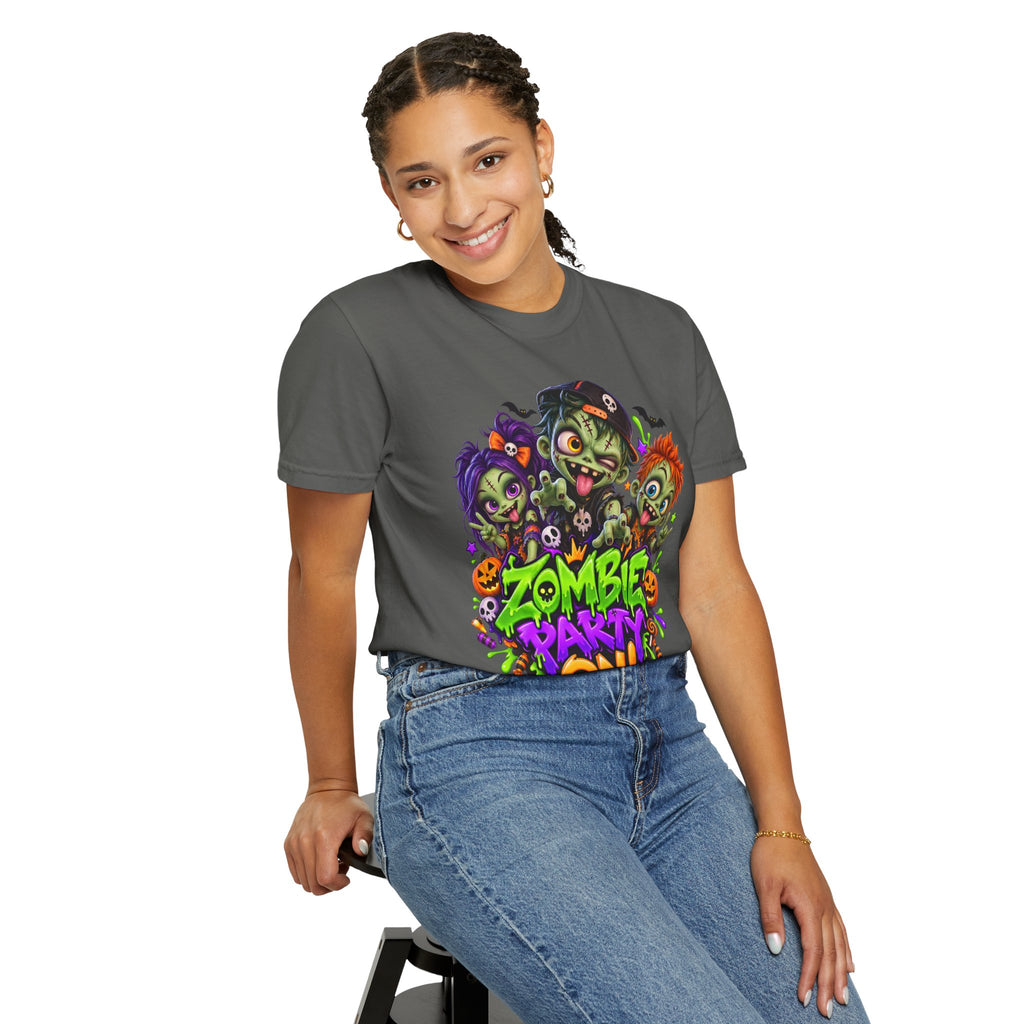 Zombie Party On! – Halloween Zombie Crew Graphic T-Shirt