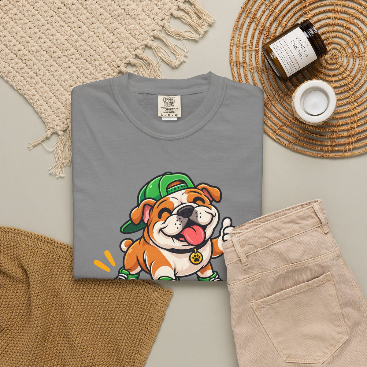 Bark If Happy – Cute Bulldog Graphic T-Shirt