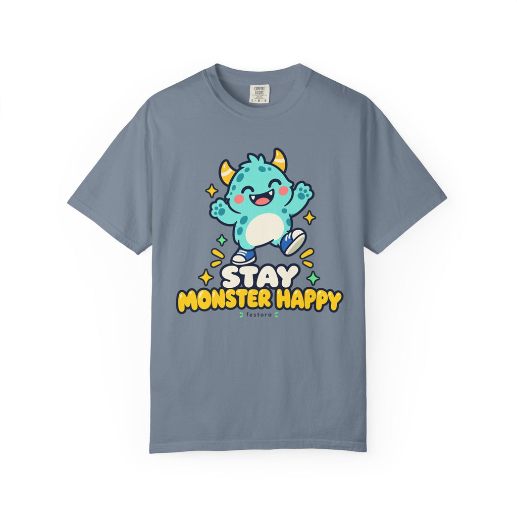 Stay Monster Happy – Cute Monster Graphic T-Shirt