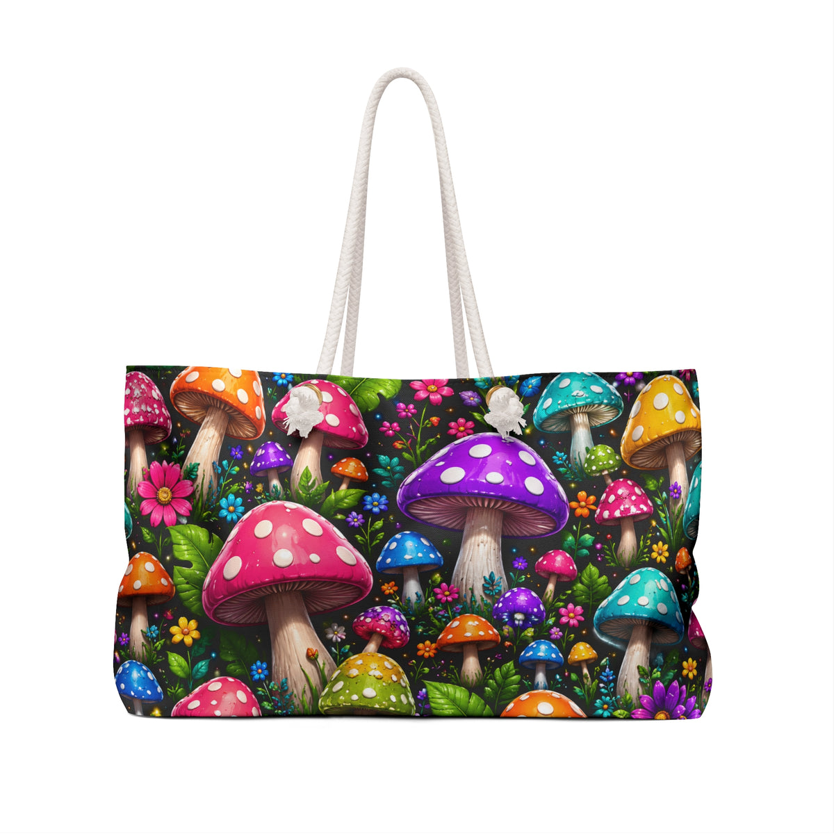 Mushroom Meadow Weekender Bag — Colorful Fantasy Travel Tote