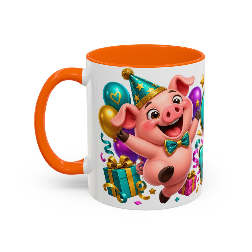 Oink! It’s Your Birthday White Mug – Cute Pig Birthday Cup, Colorful Funny Party Gift