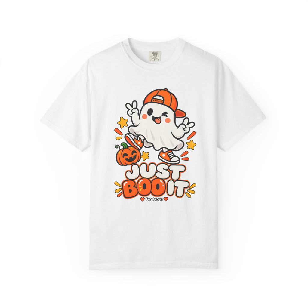 Just Boo It Halloween T-Shirt | Cute Skater Ghost Graphic Tee
