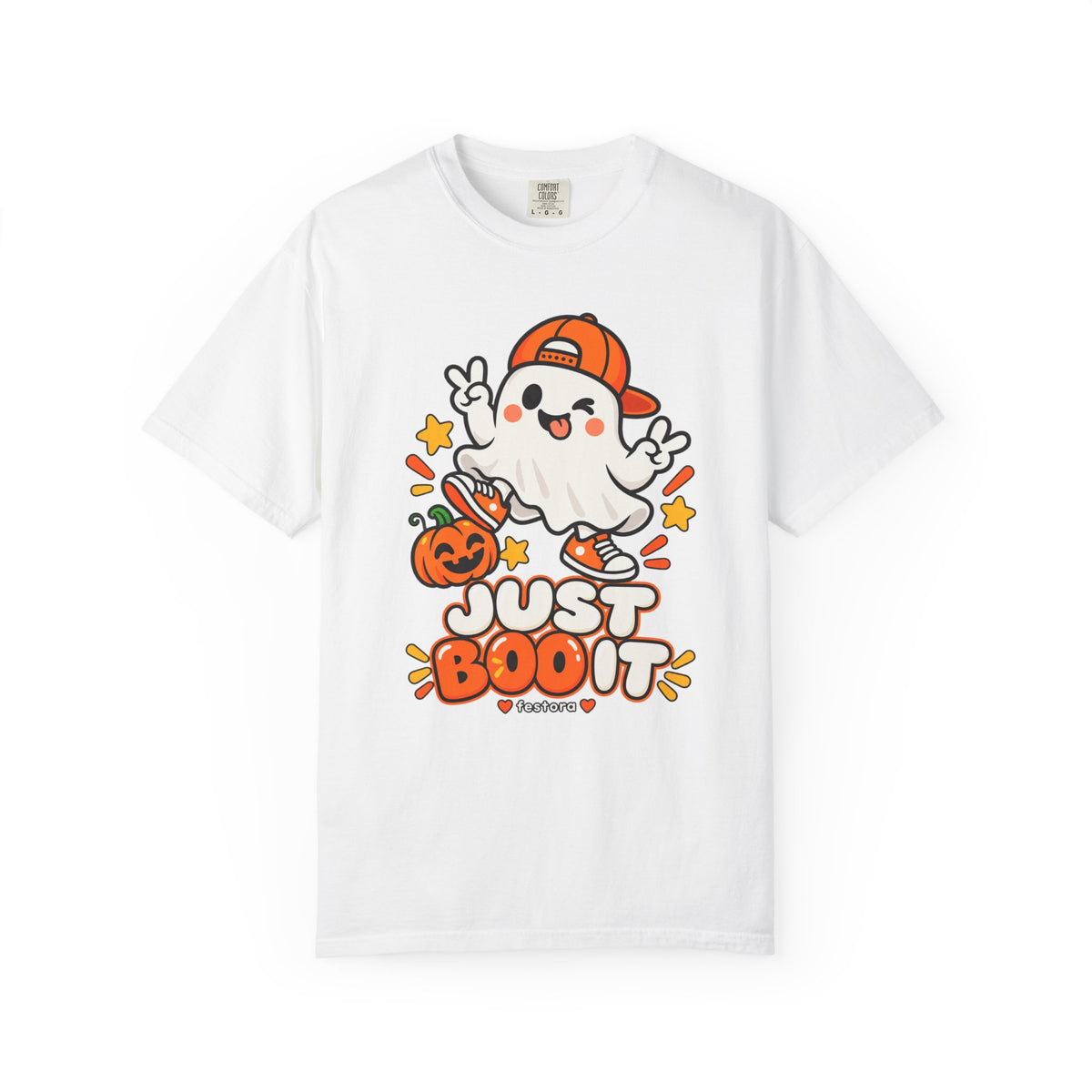 Just Boo It Halloween T-Shirt | Cute Skater Ghost Graphic Tee