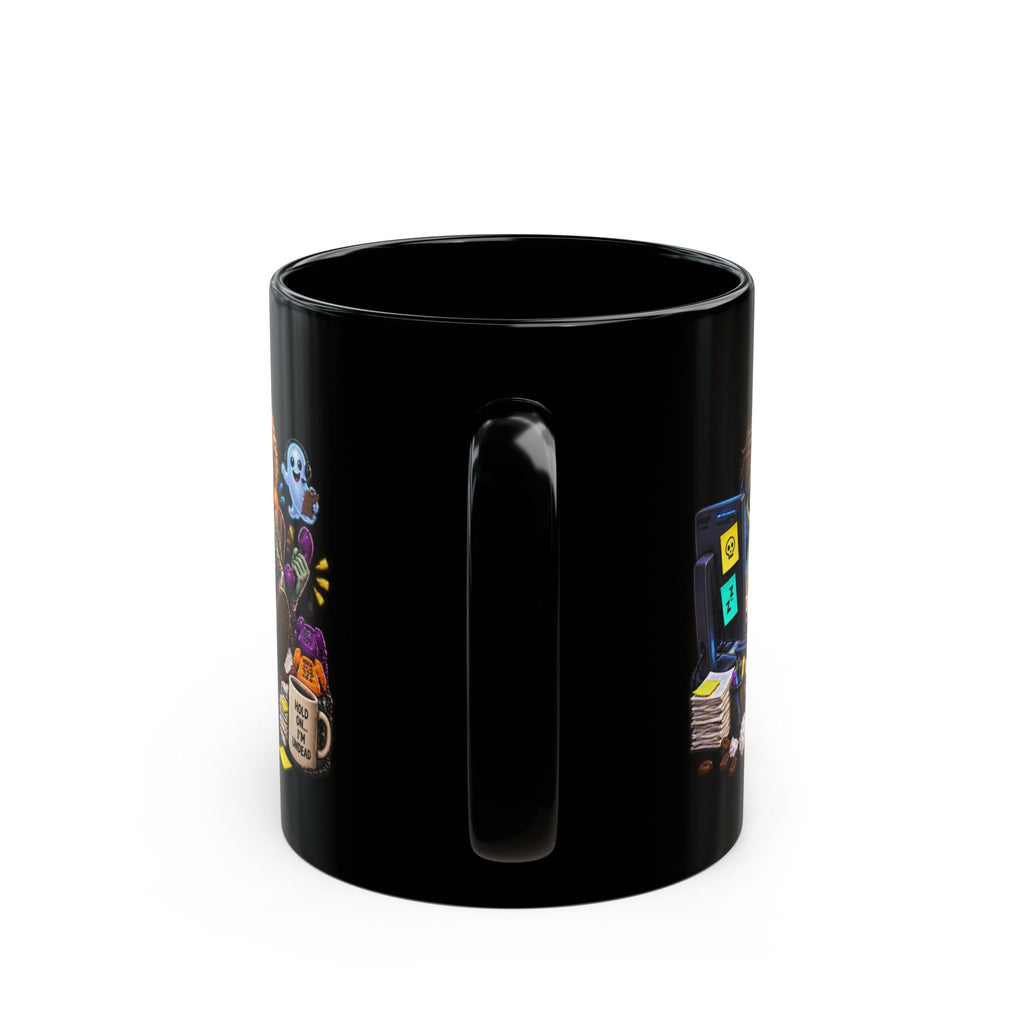Dead Tired Still Working Zombie Office Halloween Black Mug