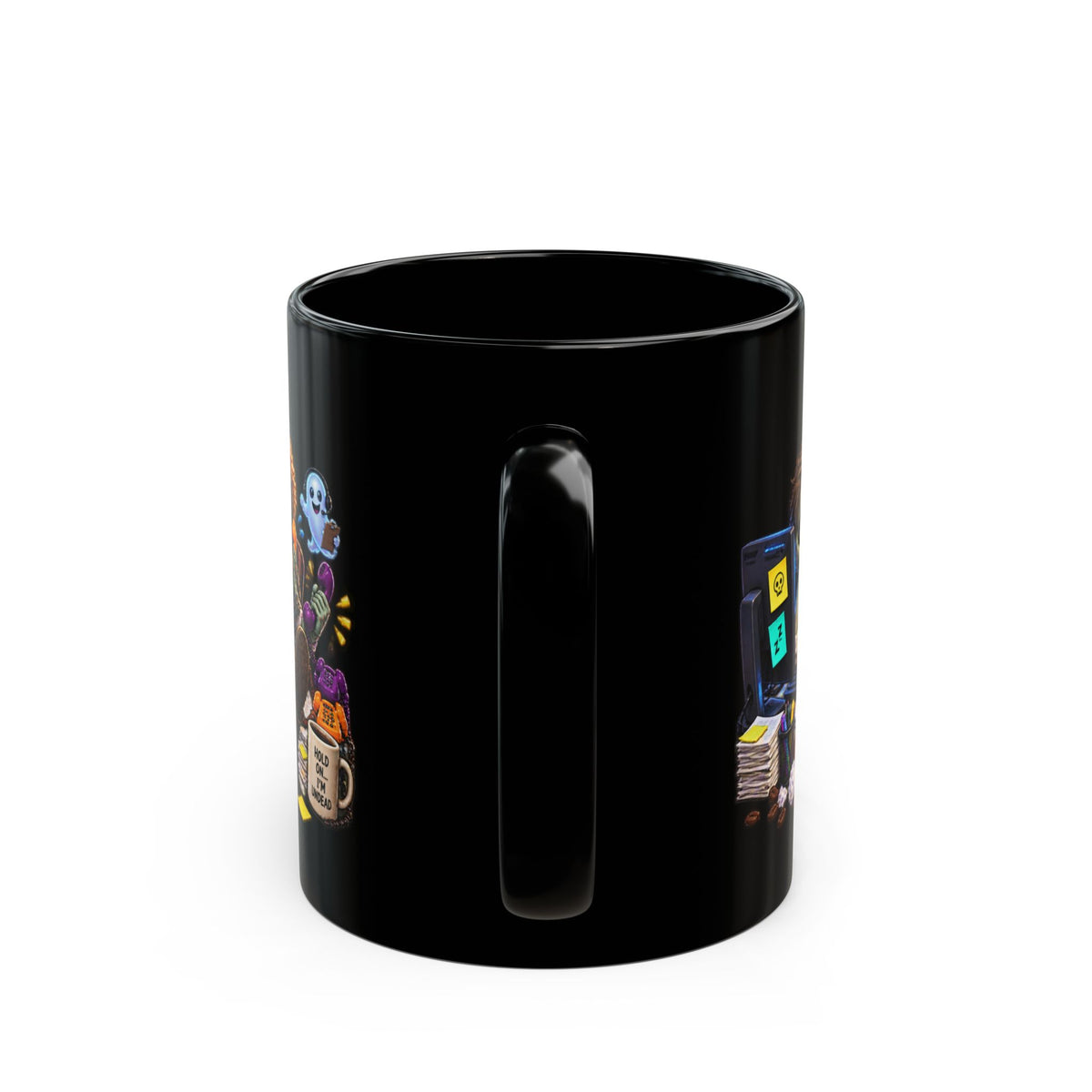 Dead Tired Still Working Zombie Office Halloween Black Mug
