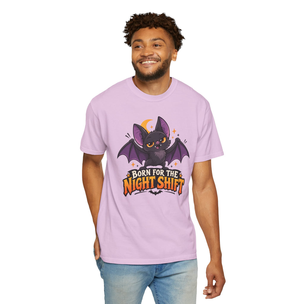 Born for the Night Shift – Cute Halloween Bat T-Shirt
