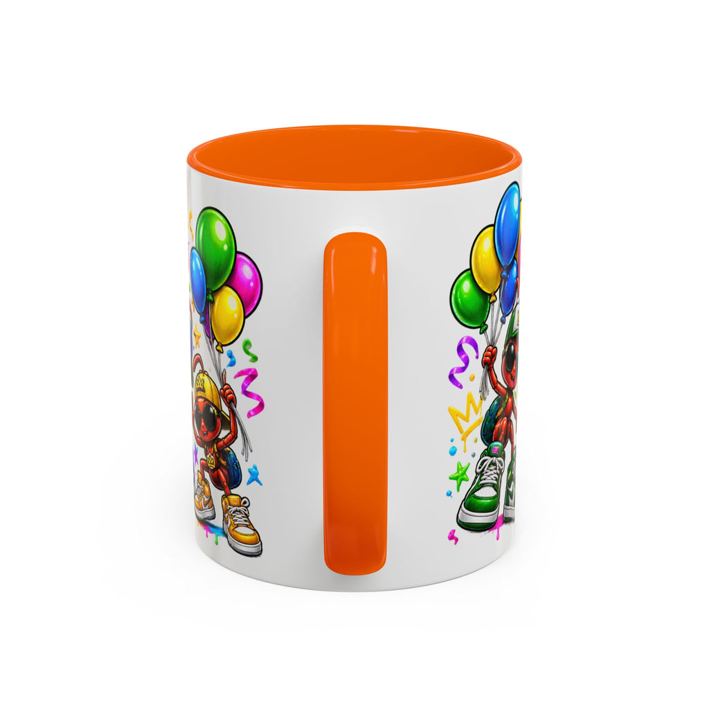 Happy Birthday Accent Coffee Mug - Colorful Graffiti Party Design (11 oz)