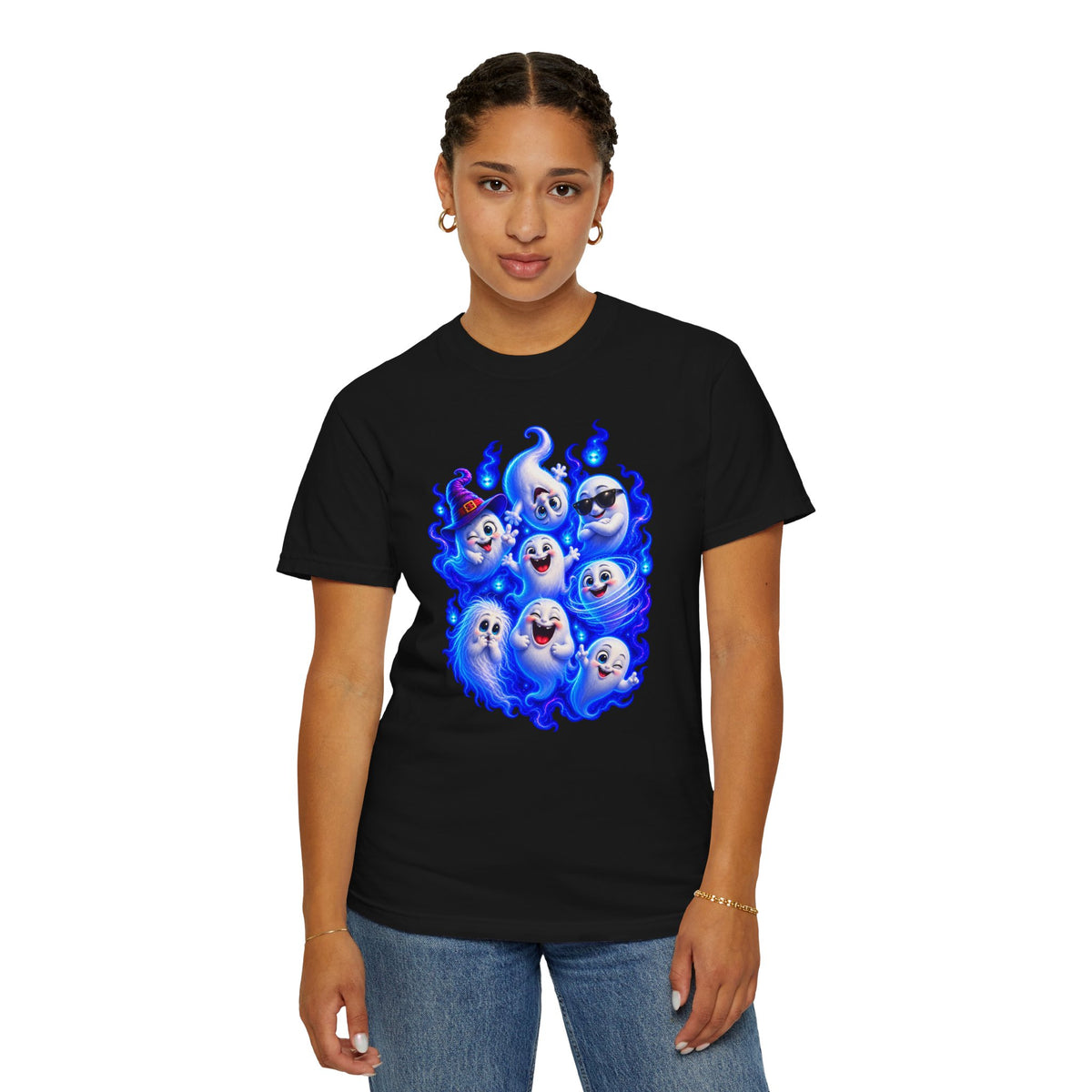 Ghost Squad T‑Shirt — Cute Blue Spirits Halloween Tee