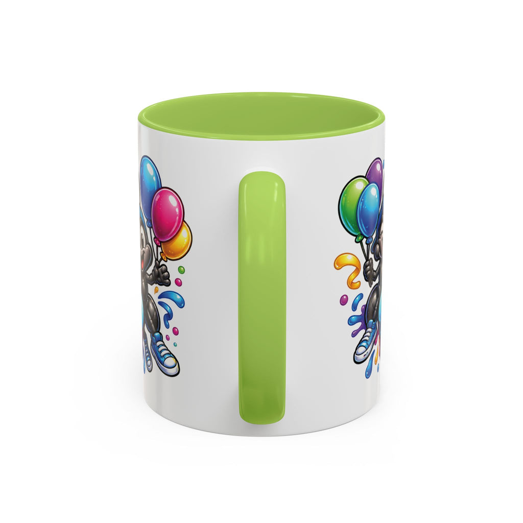 Happy Birthday Cartoon Mug – Graffiti Ants, Birthday Cake, Balloons & Confetti Coffee Cup