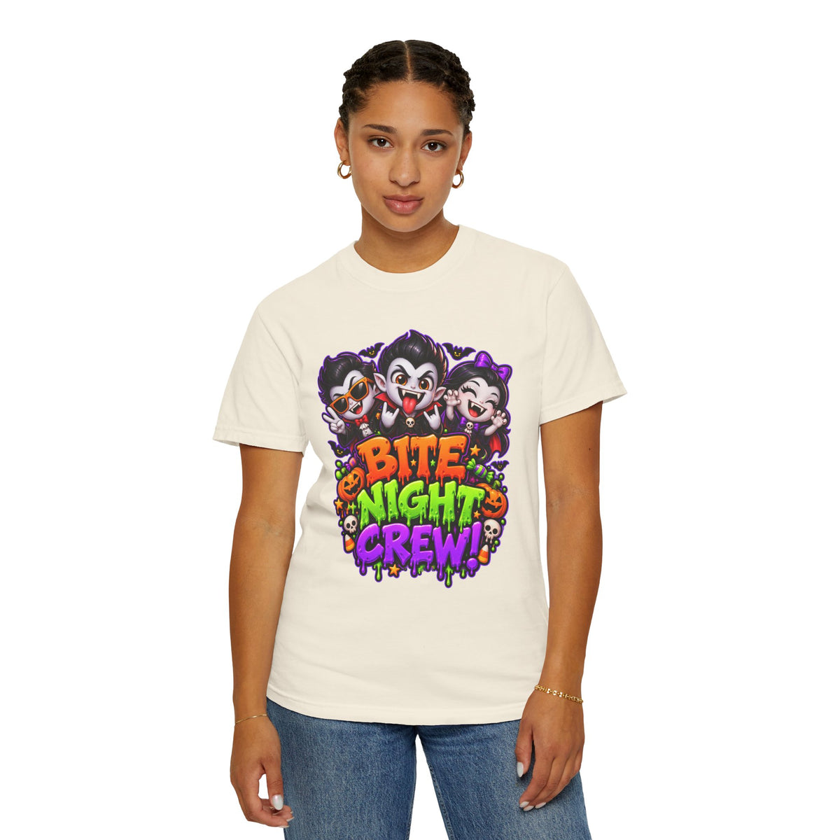 Bite Night Crew Halloween T-Shirt – Funny Vampire Graphic Tee