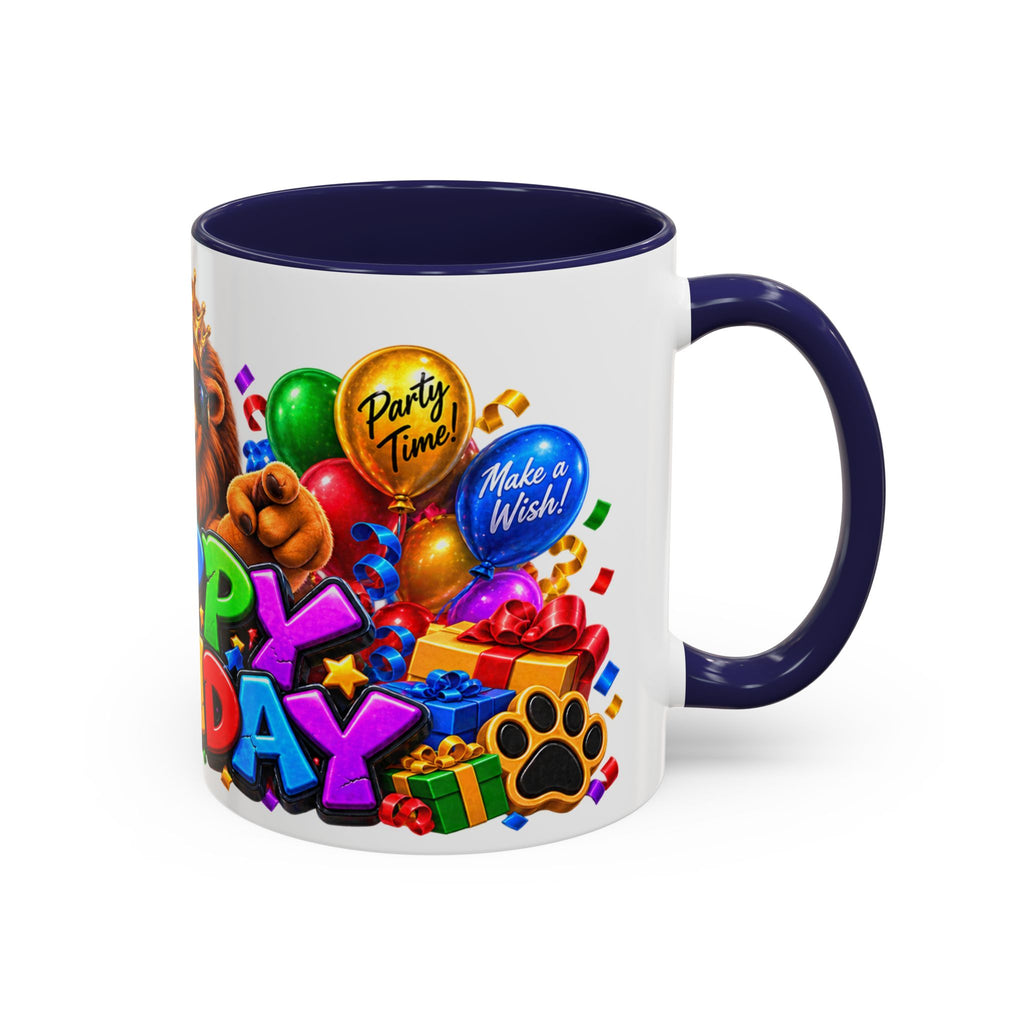 Lion Happy Birthday Mug – Colorful 3D King Celebration Design