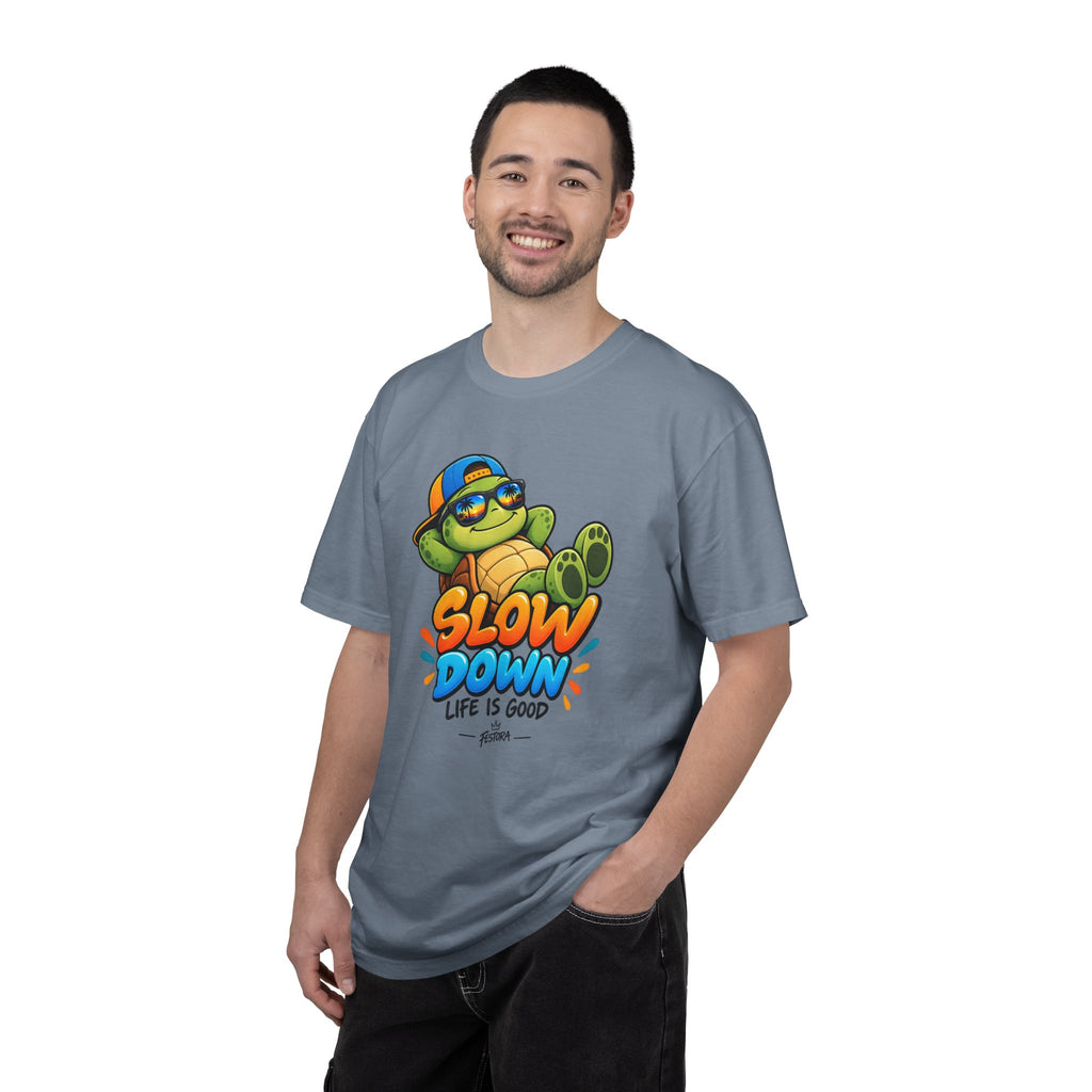 Slow Down, Life Is Good – Turtle Graphic T-Shirt | Festora Everyday