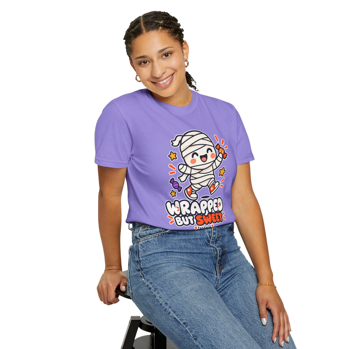 Wrapped but Sweet Halloween T-Shirt | Cute Mummy Graphic Tee