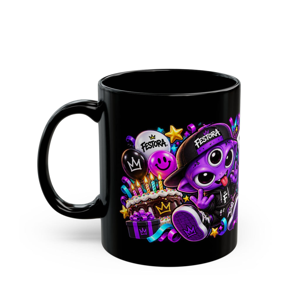 Birthday Mischief Mode Black Mug – Festora Alien Trix Birthday Cup
