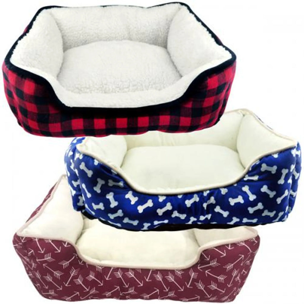 19" Cozy Cuddler Dog Bed – Soft Sherpa Bumper Pet Bed