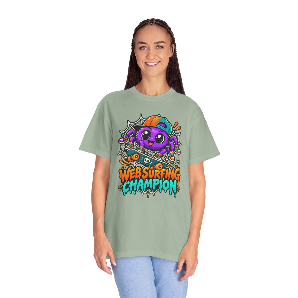Web Surfing Champion – Cute Halloween Spider T-Shirt