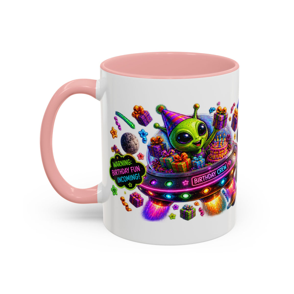 Birthday Galaxy Coffee Mug — "I Heard It's Your Birthday So I Brought The Party From Another Galaxy" Accent Mug