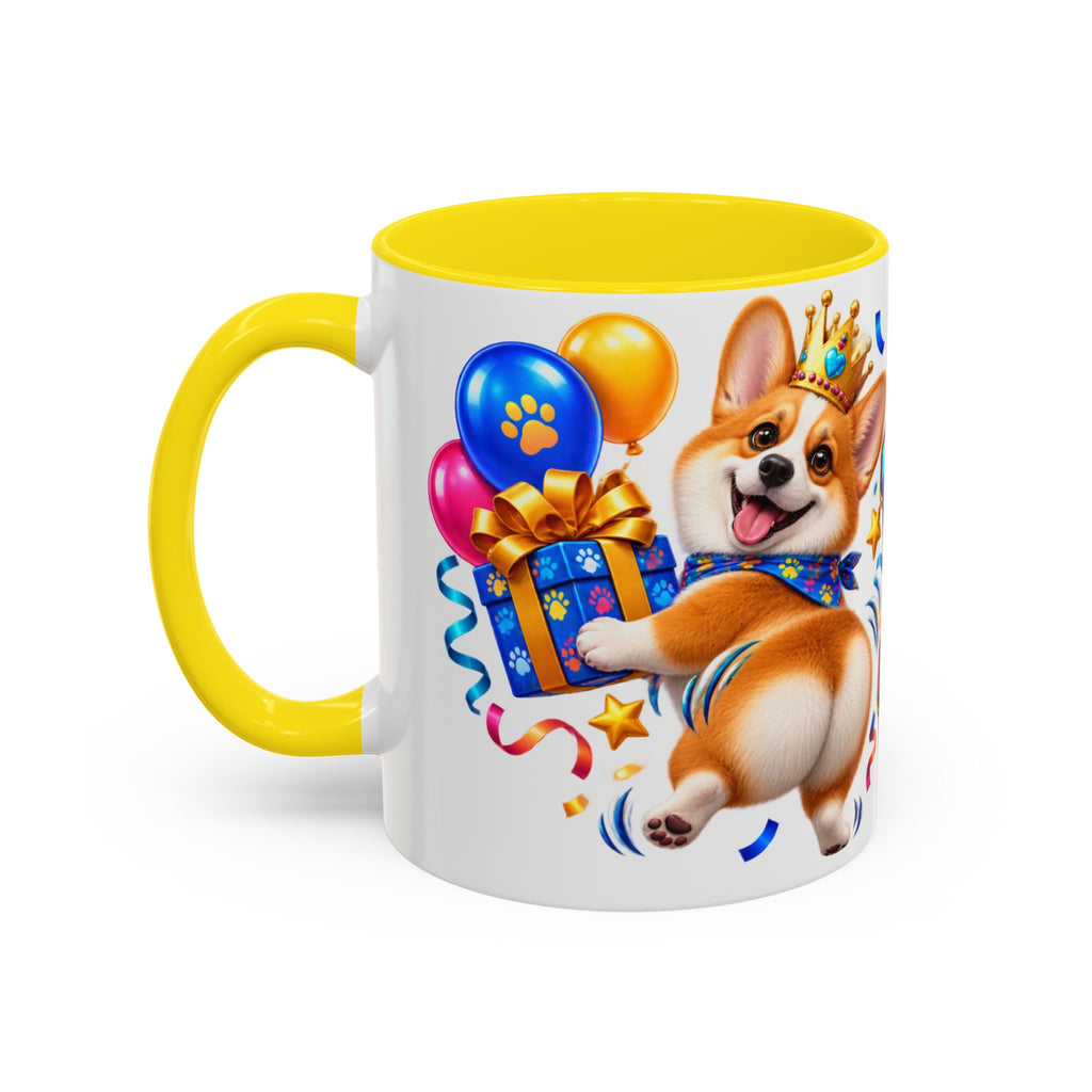 Birthday Mode Full Wiggle Corgi White Mug