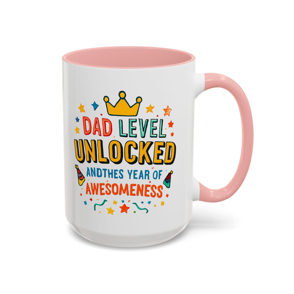 Dad Level Unlocked Coffee Mug – Funny Father’s Day 11/15oz Accent Mug