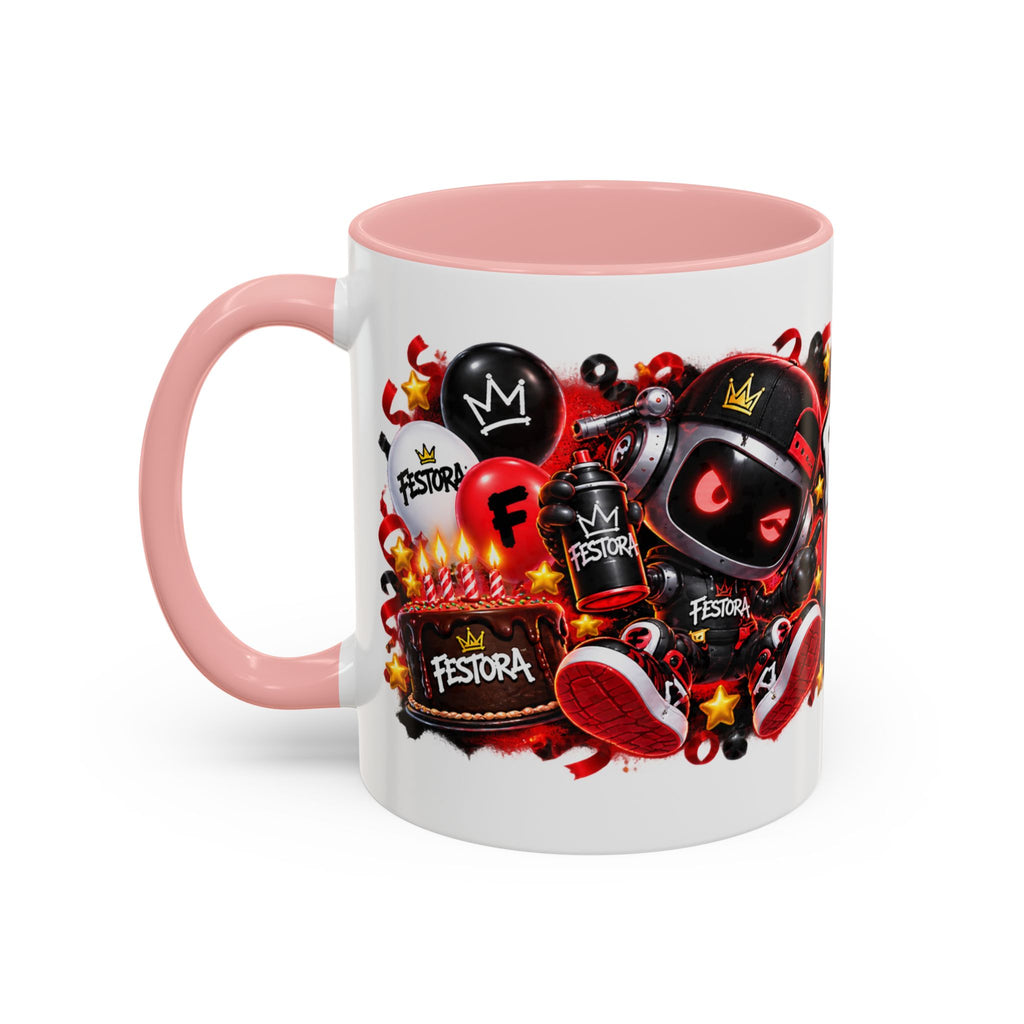 Festora Grafx Birthday Mug – Birthday Level Up Robot Coffee Cup