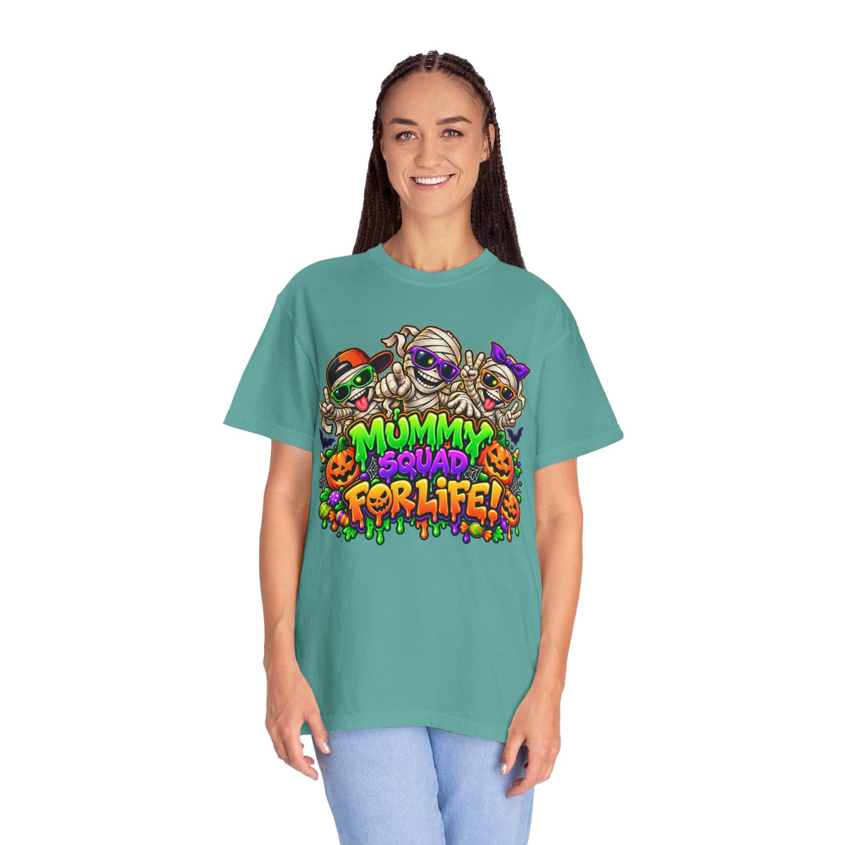 Mummy Squad For Life Halloween T-Shirt – Funny Colorful Mummy Graphic Tee