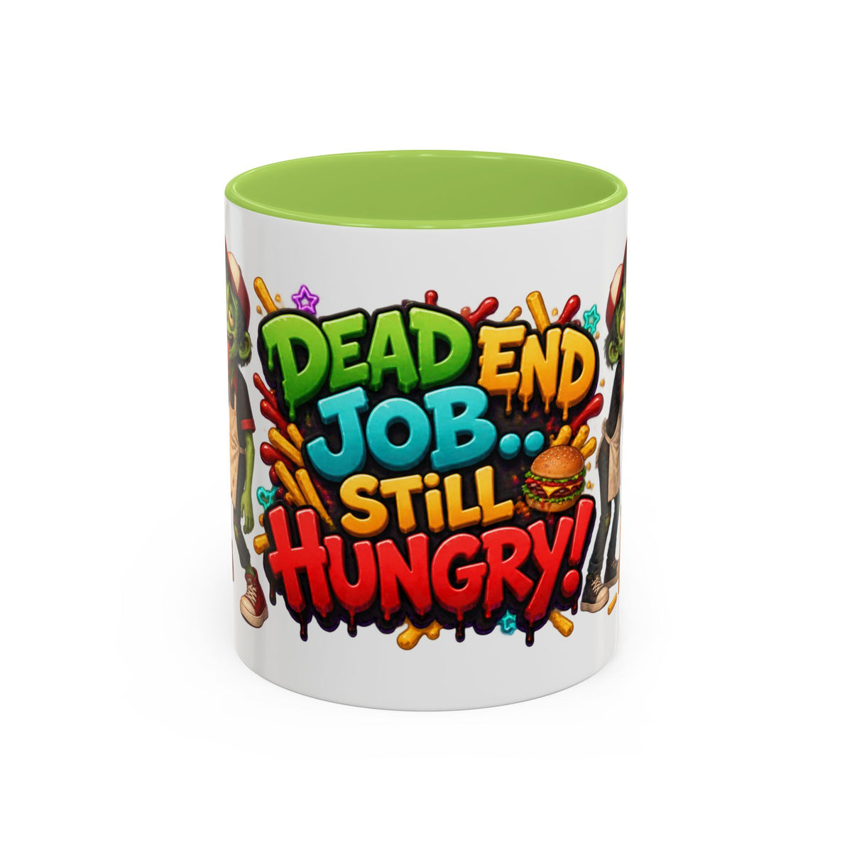 Dead End Job Still Hungry Funny Zombie Halloween White Mug