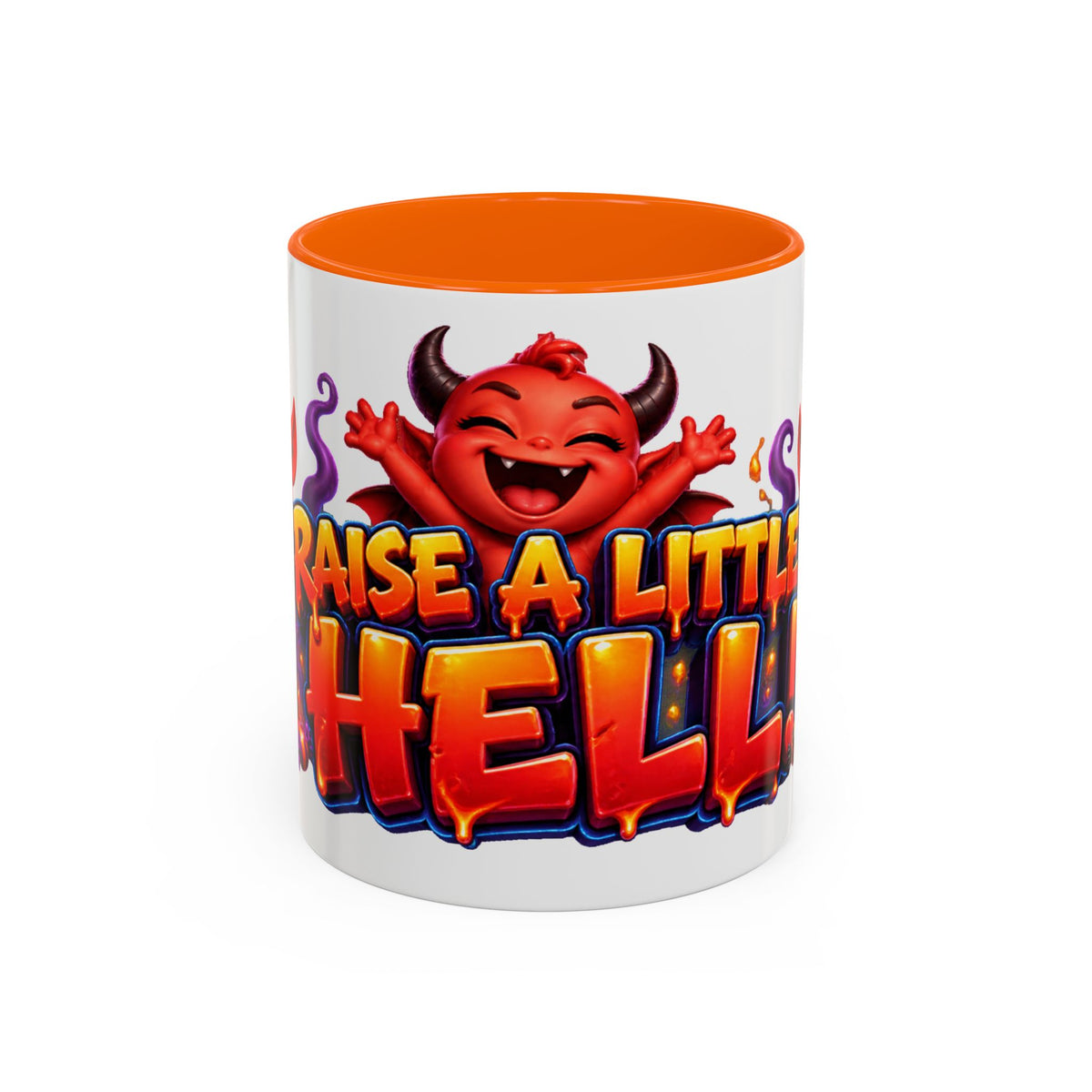 Raise a Little Hell Cute Devils Halloween White Mug