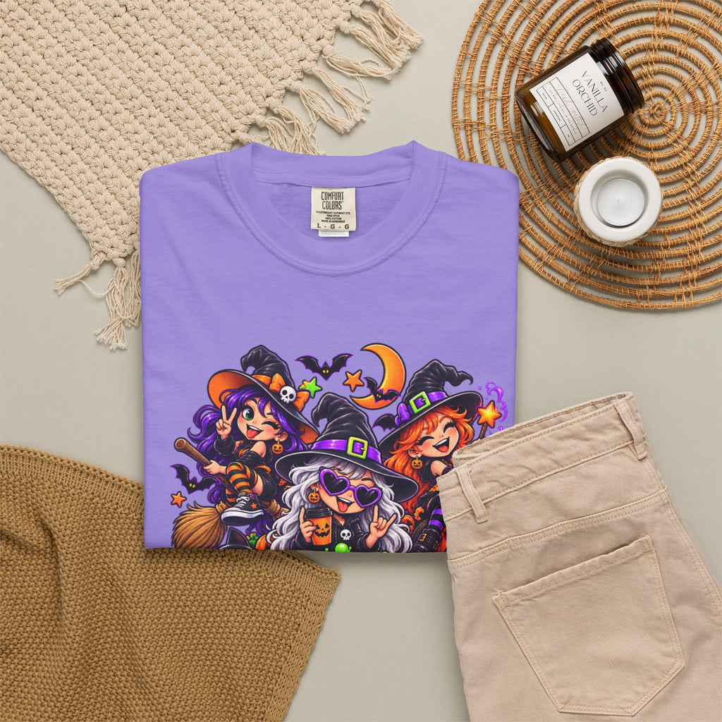Witchy & Wild – Halloween Witch Crew Graphic T-Shirt