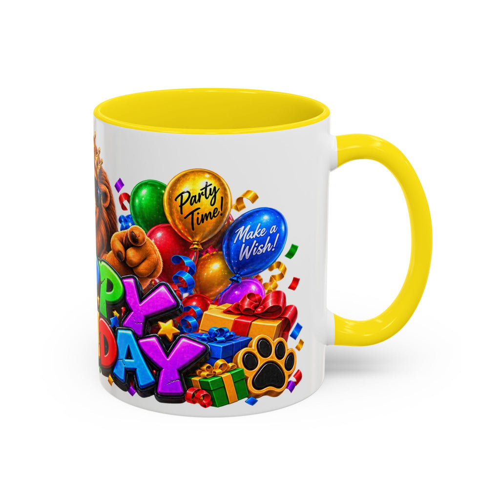 Lion Happy Birthday Mug – Colorful 3D King Celebration Design