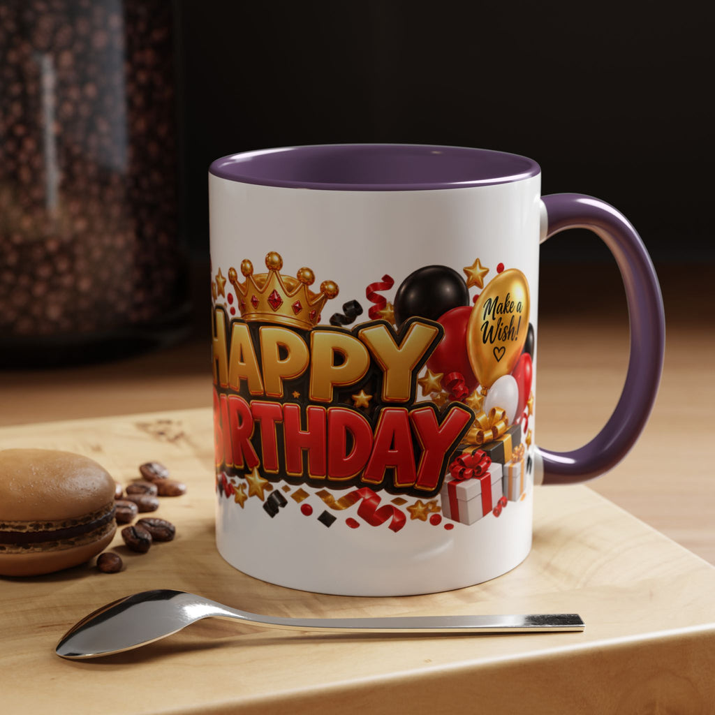 Happy Birthday Eagle Mug – Colorful 3D Birthday Gift – White Coffee Mug