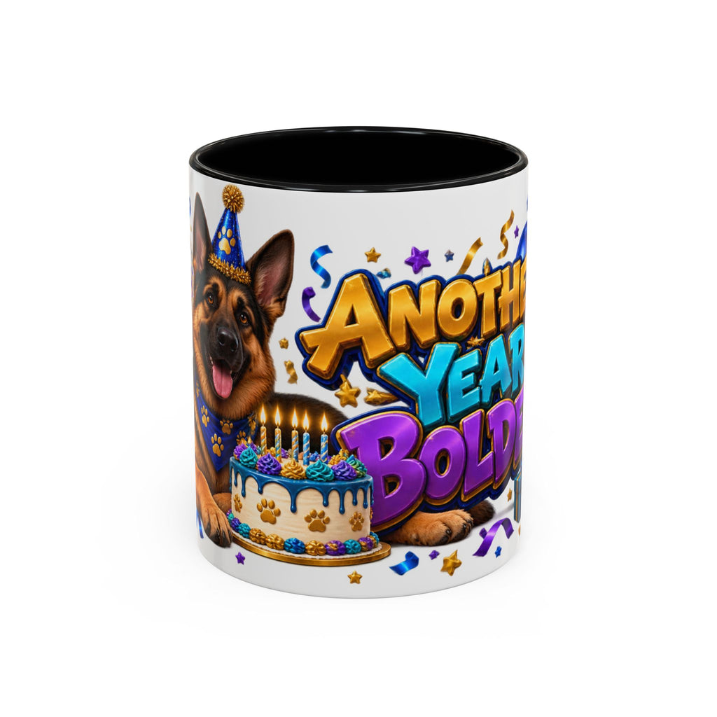 German Shepherd Birthday Mug – Another Year Bolder White Coffee Cup