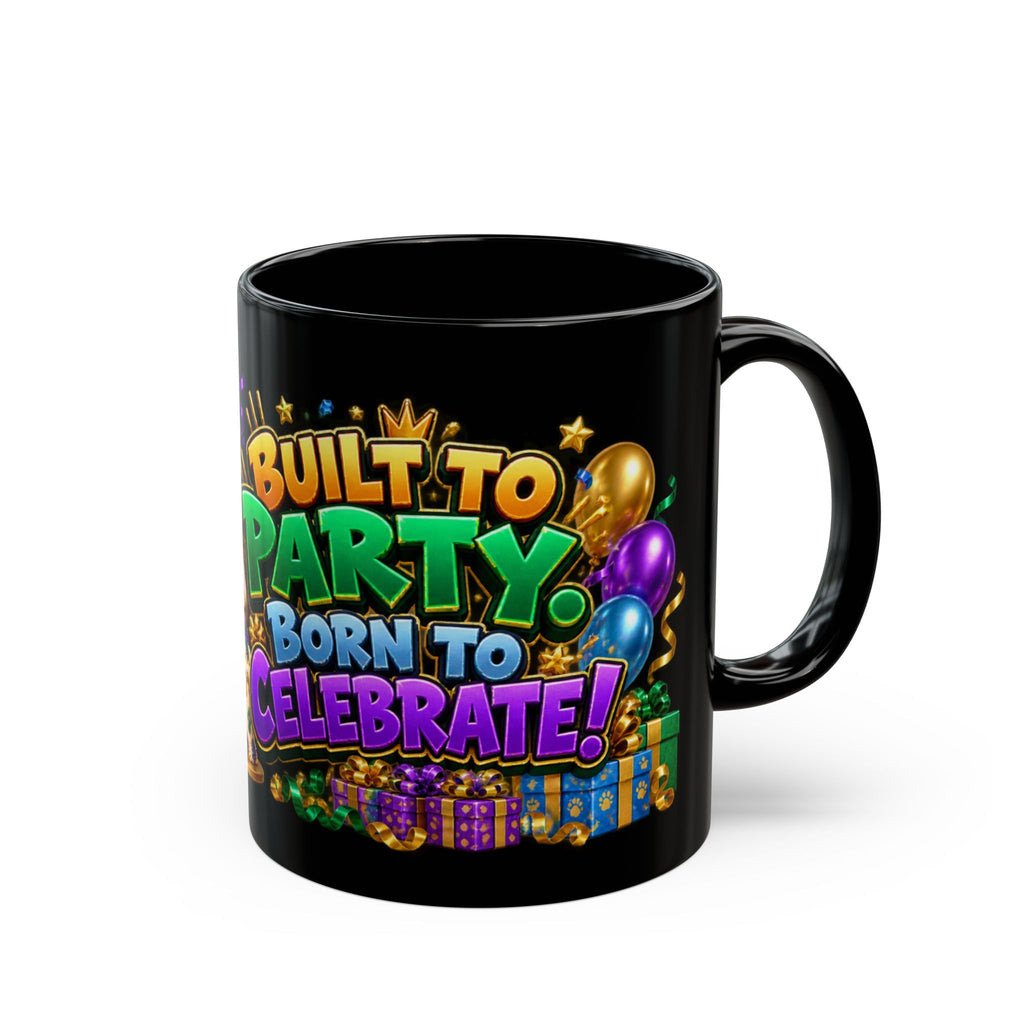 Built to Party English Bulldog Birthday Black Mug