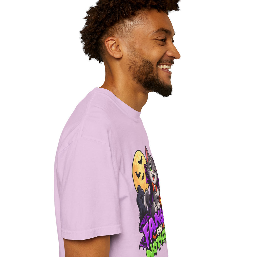 Fangs for Noticing – Cute Vampire Cat Halloween T-Shirt