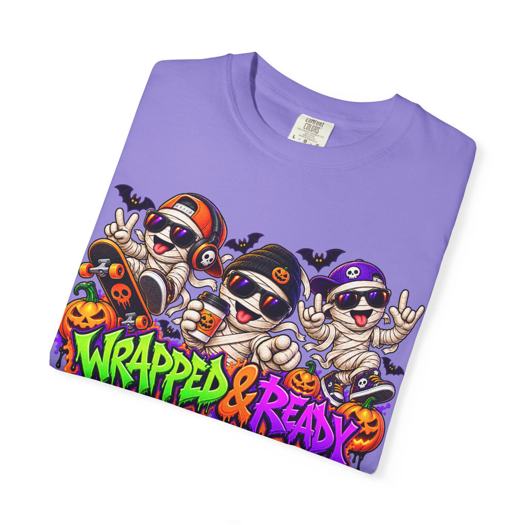 Wrapped & Ready – Halloween Mummy Crew Graphic T-Shirt